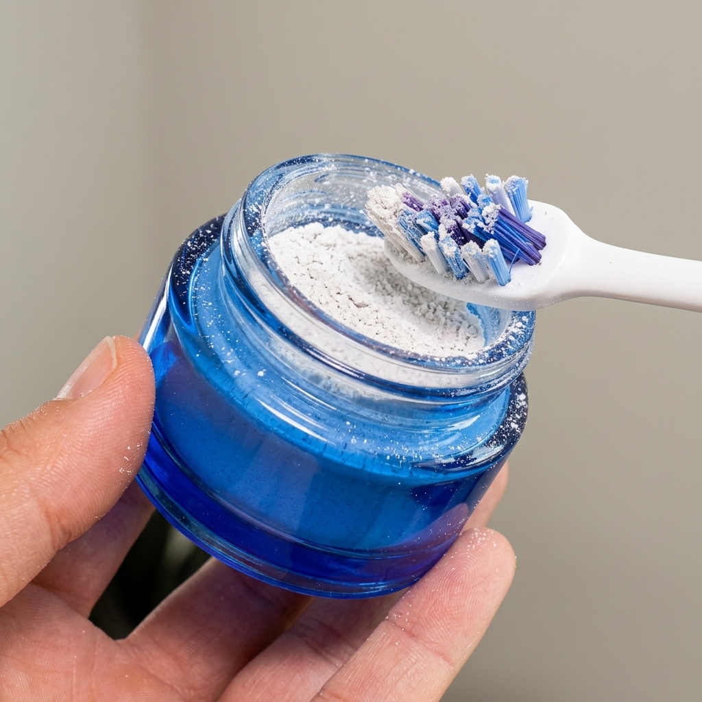 Step 1: Dip brush in powder