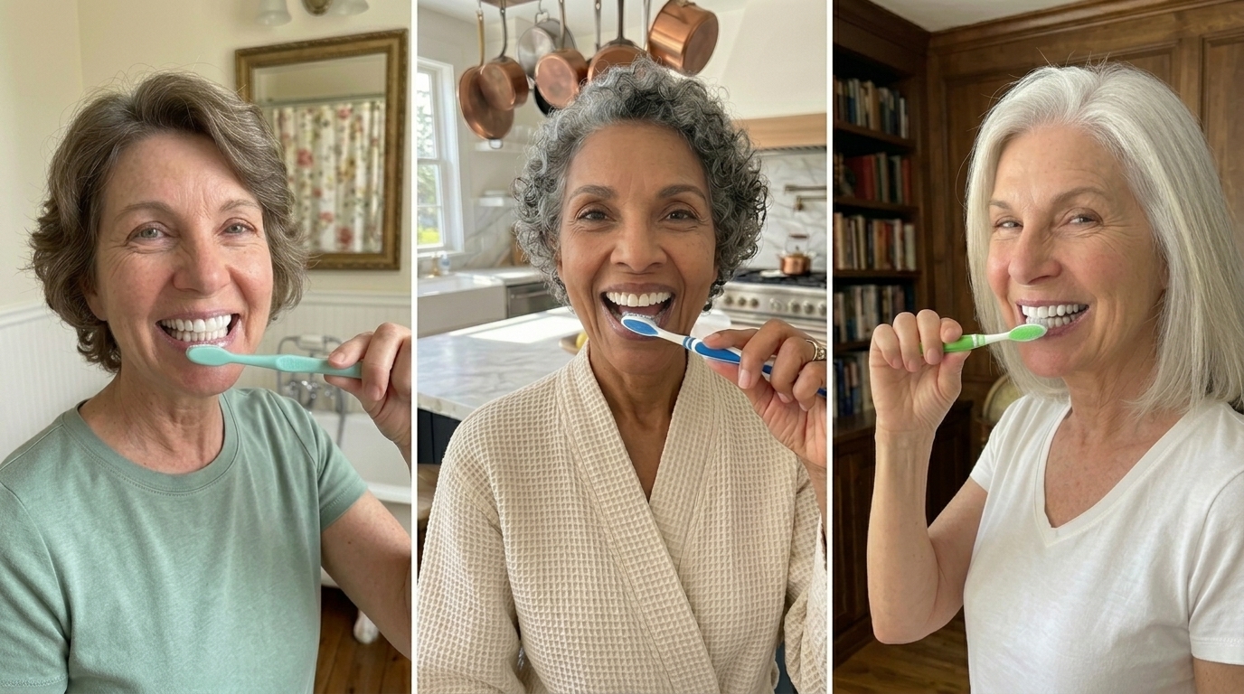 Real customers brushing with Brightly White powder
